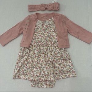 Carter's Child of Mine Baby Girl Dress Set, 3-Piece, Size 3-6 Mths
